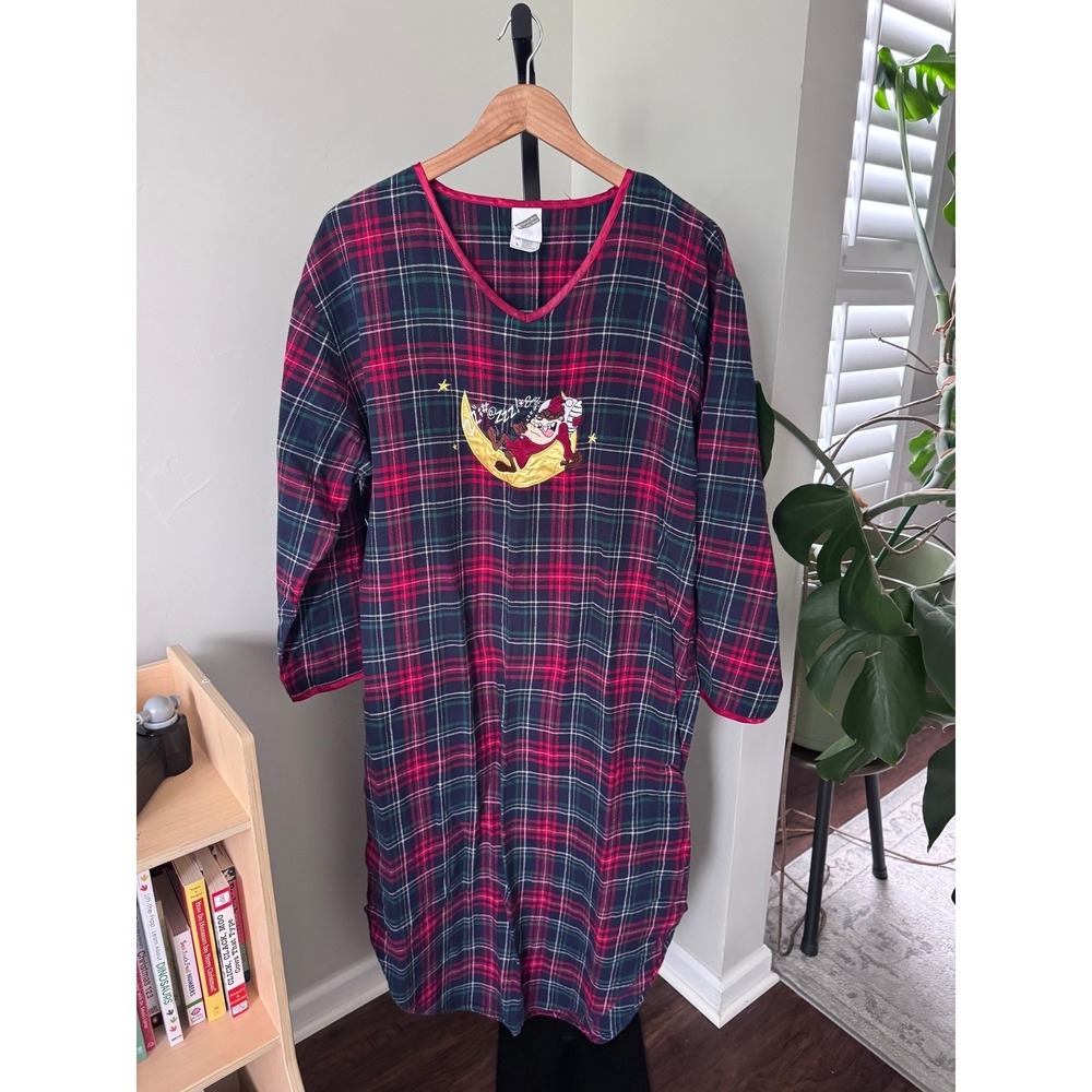 90s‎ Looney Tunes Sleep Shirt Tazmanian Devil Retro Relaxation Cartoos